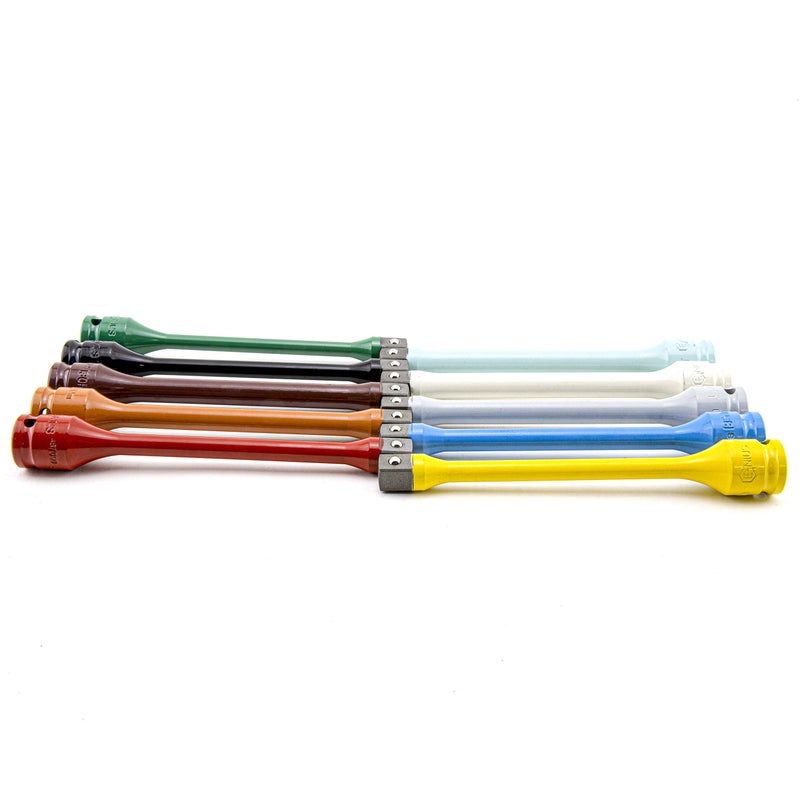 Genius Tools TO-410EXT - 10 Piece 1/2" Drive Torque Extension Bar Set, Color-Coded, 60 ft.lbs.~150 ft. lbs. - Image 4